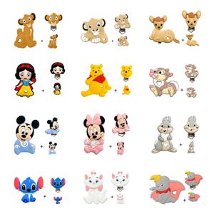 3 개/대 실리콘 스티치 밤비 공주 Teether 클립 초점 구슬 DIY 젖꼭지 체인 클립 비즈 펜 장난감 쥬얼리 액세서리