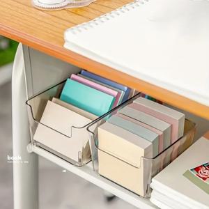 1pc 투명 투명 아크릴 스티커 메모 홀더-데스크탑 메모 스탠드, 사무용품 주최자, 책상 액세서리 보관함