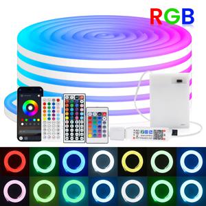 DC5V RGB LED 네온 불빛 AA 배터리 전원을 사용하는 블루투스 LED 스트립 SMD2835 108Leds/m 원격 제어 기능이 있는 방수 리본 테이프