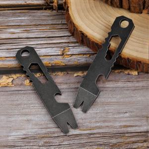 스테인레스 스틸 크로우 바 스크루 드라이버 병따개 휴대용 멀티 도구 키 체인 비상 유리 차단기 야외 생존 용품