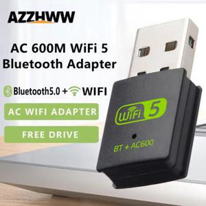 2 IN 1 USB WiFi 블루투스 어댑터 600Mbps 듀얼 밴드 5G/2.4G USB 와이파이 어댑터 USB 블루투스 어댑터 PC용 무선 네트워크 카드