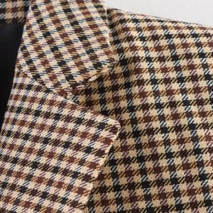 세련된 H926 여성용 수트 재킷, 모든 스타일에 어울리는 플래드 칼라, 긴 소매, 출퇴근 스타일, 더블 버튼, 레귤러 길이, 봄 시즌