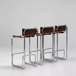 북유럽풍 고급 바 의자 가정용 스테인리스 스틸 높은 의자 거실 등받이 편안한 식탁 의자