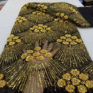아프리카 헤비 비즈 레이스 원단 2025 고품질 나이지리아 스팽글 진주 레이스 프랑스 튤 원단 웨딩 파티 드레스 재봉용