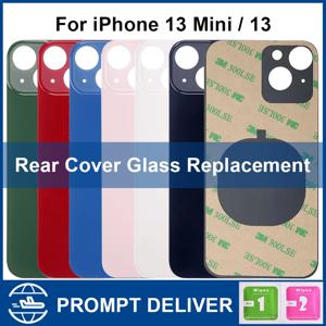 아이폰 13 미니 대형 카메라 홀 유리 패널 13 폰 배터리 백 커버 하우징 케이스 후면 유리 패널 3M 접착제 교체 포함