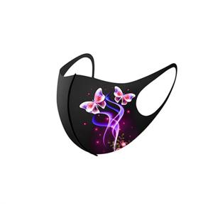 새로운 아이스 실크 스크린 프린팅 화후디 마스크, 세탁 가능한 블랙 스테레오 마스크, 남녀 공용 귀걸이형 접이식 마스크.