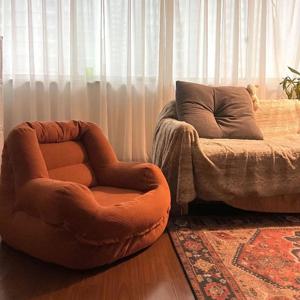 심플한 코듀로이 싱글 리클라이너 소파, 거실용 발받침 포함, 성인용 다다미 라운지 의자, 편안한 휴식 소파 가구