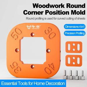 목공 라우터 코너 반경 템플릿 지그 R10에서 R50까지 라우팅 곡선 모서리 밀링 원형 반경 경도 ABS 도구
