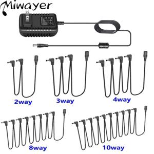 기타 페달 전원 어댑터 9V DC 1.2A 저소음 자기 링 US EU UK AU 플러그 3웨이 4웨이 5웨이 6웨이 8웨이 케이블