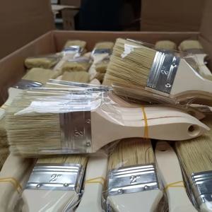 인체공학적 조롱박 손잡이가 있는 나무 페인트 브러시 세트, 페인팅 및 착색용 2인치 천연 털, 프리미엄 벽 가구용 듀얼 헤드