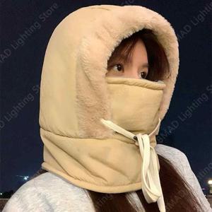 방풍 보온 3-in-1 겨울 플러시 넥 워머 후드 모자 스키 페이스 마스크 야외 추운 날씨용 스키 페이스 마스크