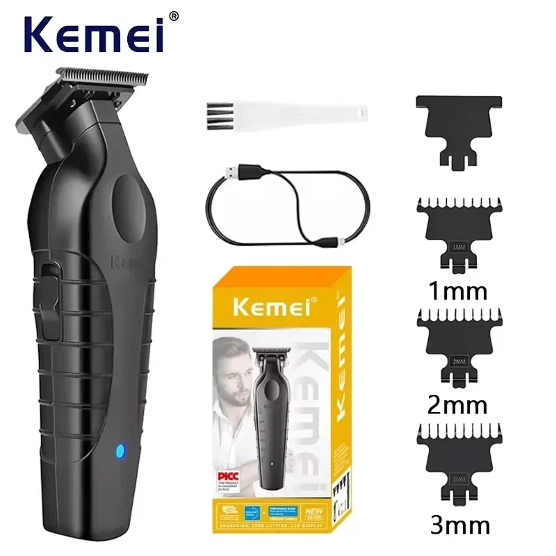 Kemei KM-2299 USB 고속 충전 클리퍼 이발기 1200MA 충전식 무선 헤어 트리머 Kemei 전기 헤어 클리퍼