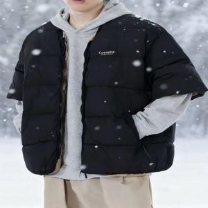 루즈핏 남성용 면 재킷 민소매 레트로 중국 스타일 따뜻한 아우터 캐주얼 트렌디 지퍼 클로저 솔리드 컬러