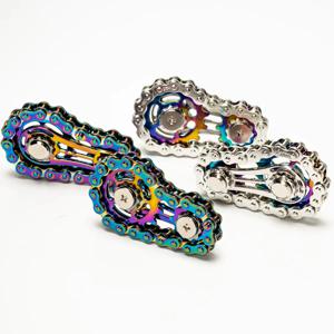 자전거 체인 핑거 스피너, 조용한 CNC 가공 스테인리스 스틸 기어 피젯 토이, 성인용, 사무실 스트레스 해소 및 집중 도구