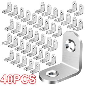 40/20개 스테인레스 스틸 L 브래킷 - 선반, 목재 가구, 의자, 가구 액세서리용 소형 직각 코너 브레이스