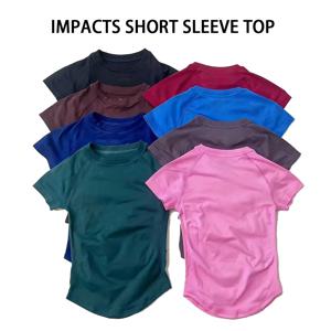 디요가 임팩트 여성용 반팔 운동복 짐 크롭탑 가벼운 요가탑 셔츠 롱라인 스포츠 스트레치 셔츠