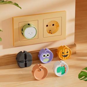 5pcs 전기 안전 소켓 보호 커버 만화 아기 충격 방지 플러그 유럽 표준 스위치 잭 보호 커버