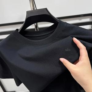 커플을 위한 새로운 유행 프린트 트렌디 티셔츠, 루즈한 레터링, 라운드넥 캐주얼하고 다재다능한 반팔, 알로 로고