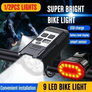 자전거 손전등 9 LED 자전거 램프 타입-C 충전식 자전거 라이트 초경량 핸들바 라이트 방수 사이클링 랜턴
