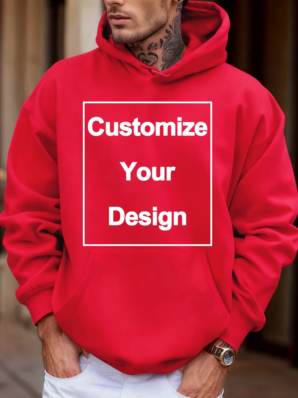 겨울 맞춤 남성 후드티 DIY 로고/그래픽 가을 플리스 따뜻한 스웨트셔츠 캐주얼 오버사이즈 포켓 풀오버 기본 남성 의류