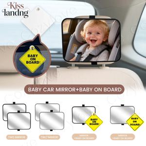 아기 자동차 거울 세트: 2개 또는 1개+스티커 옵션, 깨지지 않는 광각 헤드레스트 거치대로 선명한 후방 보기 제공