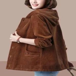 두꺼운 플리스 가을 겨울 재킷 여성 플러스 사이즈 200파운드 중년 및 노인용 심플한 한국 스타일 루즈핏 포켓 손수건