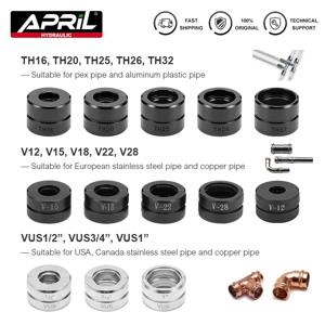 Pex 파이프 압착 도구 GC-1632/CW-1632 압착 금형 16, 20, 26, 32mm 유압 크림퍼 조 키트용 TH/U/V/VAU/M/VUS 유형 다이