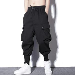 느슨한 하렘 바지 남성 카고 바지 힙합 야외 캐주얼 발목 길이 바지 패션 streetwear 포켓 스웨트 팬츠