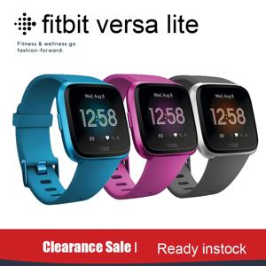 FITBIT VERSA LITE 피트니스 심박수 추적기, 방수 스마트워치, 피트니스 활동 추적기, 밴드 박스 밀봉, 정리 세일