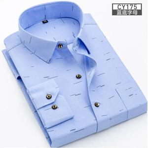 새로운 남성 셔츠 긴 소매 봄과 여름 얇은 비즈니스 캐주얼웨어 패션 통기성 슬림 인쇄 고품질 격자 무늬