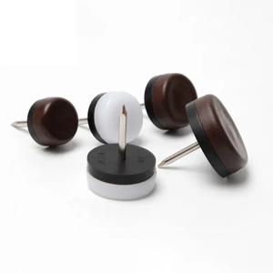 펠트 가구 패드에 10 PCS 라운드 네일, 브라운 & 화이트 의자 다리 바닥 보호대, 가구 의자 테이블 책상 소파 드레서