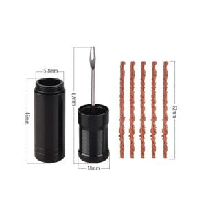 1세트 자전거 튜브리스 타이어 수리 키트 슬러그 플러그 스토퍼 고무 베이컨 스트립 삽입 도구 MTB 로드 펑크 수리용