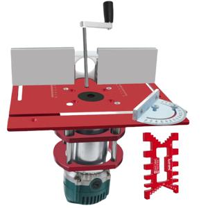 목공 라우터 리프트 시스템 및 65mm 직경 모터 용 알루미늄 상단 플레이트 작업대 트리머 조각 기계 DIY 도구