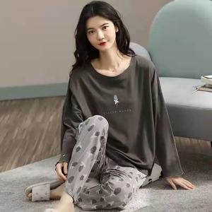 새로운 숙녀 잠옷 Loungewear 세트 여성의 봄, 가을 스타일 긴 소매 가을 겨울 Loungewear 여성 플러스 사이즈 잠옷