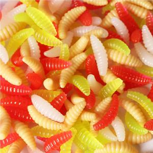 50 개/몫 실리콘 미끼 구더기 Grub 소프트 낚시 미끼 2cm 0.4g 인공 빵 냄새 벌레 겨울 글로우 액세서리에 대 한 기어