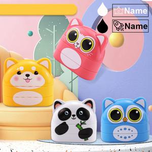 어린이 이름 인감 사용자 정의 더블 레이어 흑백 잉크 학생 스탬프 유치원 의류 방수 이름 스티커 스탬프