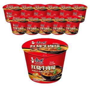 [공식수입인증정품] 캉스푸 홍소우육향 중국식품 컵라면 110g, 12개, 1박스