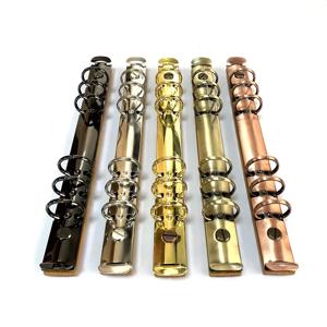 대나무 후면 패널이있는 A5 금속 링 바인더 클립 데이터 북 앨범 노트북 용 6 분리형 버클 루스 리프 바인딩 스트립