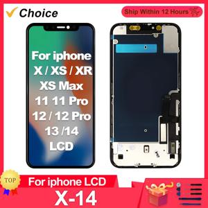아이폰 X XR XS 맥스용 AAA + OLED LCD 디스플레이 터치 디지타이저, 11 프로 맥스 12 프로 디스플레이 13 13 프로 맥스 14 14 플러스 15 LCD 부품