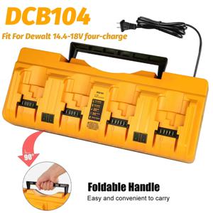 디월트 12V-18V용 DCB104 고속 충전기, 4포트 리튬 배터리 동시 충전, DCB204 DCB205 DCB127 DCB105 호환