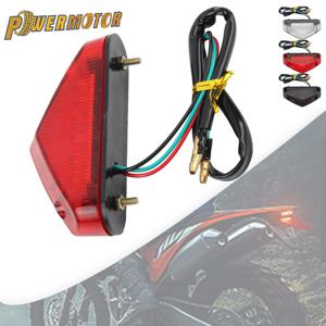 범용 12V 오토바이 테일 라이트 - 스쿠터 오토바이 자전거 용 브레이크 정지등이있는 다기능 번호판 램프