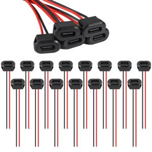 5/10/20pcs Type-C 암 섀시 2 핀 Type-C 암 소켓 커넥터 방수 잭 암 충전 포트 (카드 버클 포함)