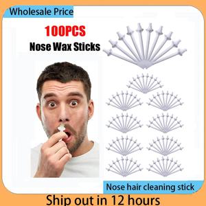 100PCS 코 왁스 스틱 무통 코 제모 도구 왁스 액세서리 밀랍 안전을위한 코 왁스 애플리케이터