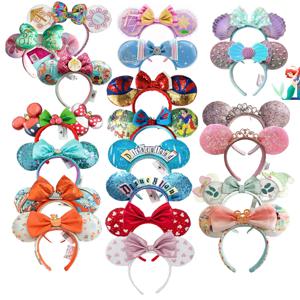 디즈니 미키 마우스 귀 머리띠 2025 신데렐라 라푼젤 공주 활 미니 귀 모자를 쓰고 있죠 성인 어린이 휴일 헤어 밴드