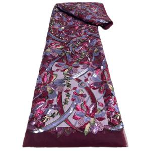 5 야드 프랑스어 Tulle 레이스 원단 2025 높은 Qulity 아프리카 메쉬 장식 조각 레이스 원단 나이지리아 신부 웨딩 파티 드레스