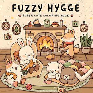 FUZZY HYGGE 대담하고 쉬운 패턴 성인을 위한 색칠하기 책 귀여운 그림책 파티와 생일을 위한 완벽한 선물