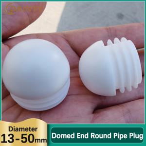 돔형 끝 플라스틱 블랭킹 원형 파이프 플러그 미끄럼 방지 의자 다리 발 먼지 커버 바닥 보호 패드 흰색 13-50mm