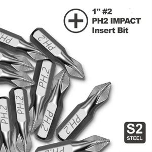 플라스틱, 목재 및 금속 가공용 5/10개 PH2 1인치 임팩트 드라이버 비트