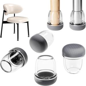 8PCS 라운드 의자 다리 보호대 실리콘 먼지 및 머리카락 방지 의자 다리 캡 러그 글라이드 쉽게 나무 바닥 방지