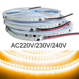 220V 230V SMD 2835 LED 스트립 라이트 방수 아님 120LED/m 1M 2M 3M 4M 5M 10M 20M 따뜻한 백색 유연 테이프 램프 실내 조명